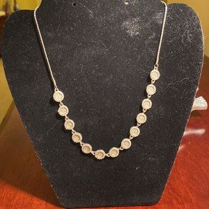 Charming Charlie silver with sparkly crystals necklace